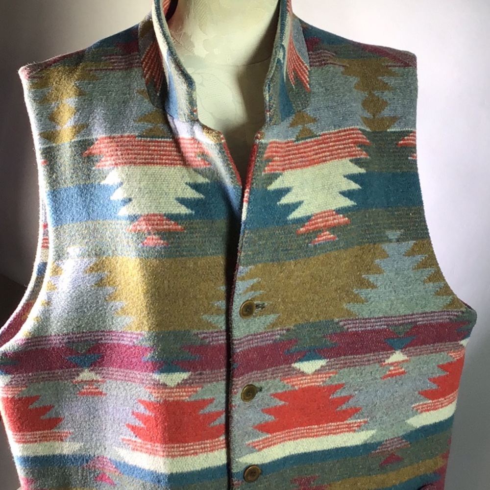 Sawyer of Napa wool western native Navajo design excellent condition vest